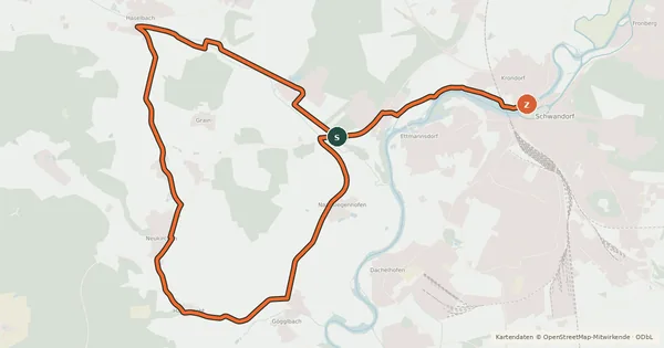 Kartenübersicht der Radroute Bergtour