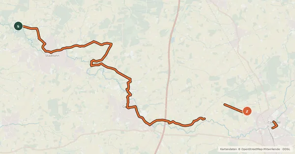 Kartenübersicht der Radroute Berkelroute