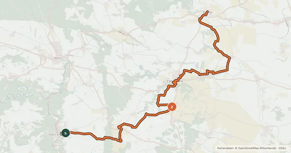 Kartenübersicht der Radroute Bertha-von-Suttner-Weg