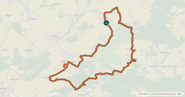 Kartenübersicht der Radroute Besen-Tour