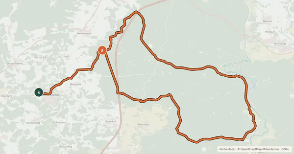 Kartenübersicht der Radroute Betzengravel