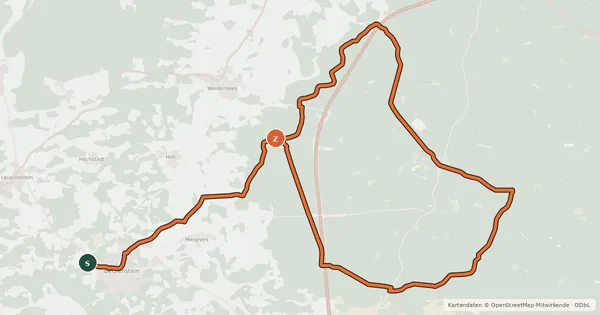 Kartenübersicht der Radroute Betzengravel light