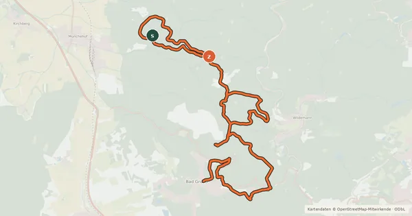 Kartenübersicht der Radroute BG1 (Zu den Sautalsköpfen)