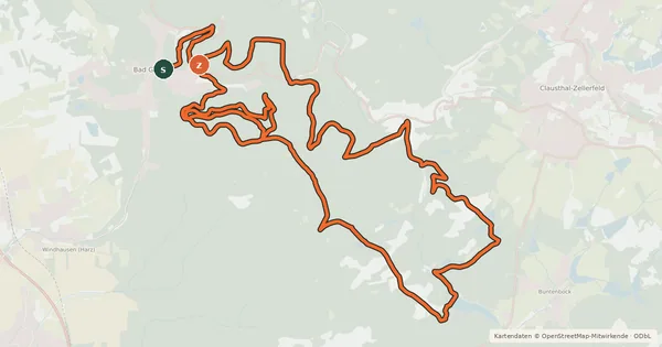 Kartenübersicht der Radroute BG2 (Dreimaldrei-Teiche-Tour)