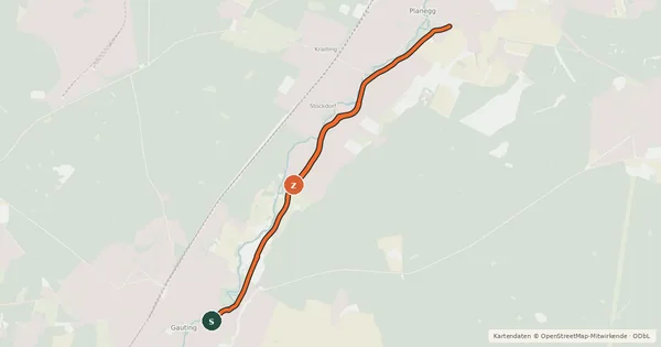 Kartenübersicht der Radroute Bhf. Starnberg - Bhf. Pasing