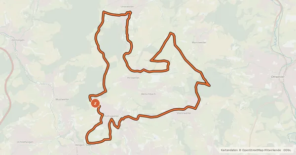 Kartenübersicht der Radroute Biber Tour