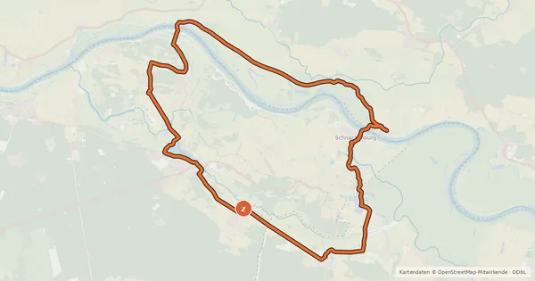 Kartenübersicht der Radroute Biber-Tour