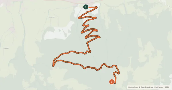 Kartenübersicht der Radroute Biberg-Tour