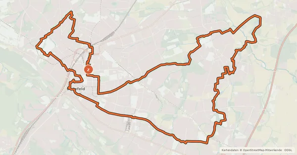 Kartenübersicht der Radroute Bielefelder Romanzen