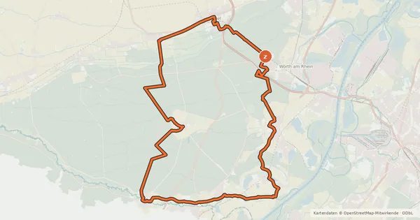 Kartenübersicht der Radroute Bienwald-Rheinauen-Tour