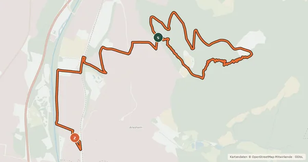 Kartenübersicht der Radroute Bike Trail Arlesheim