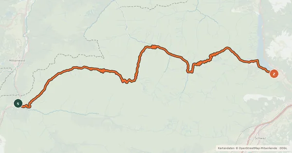 Kartenübersicht der Radroute Bike Trail Tirol Etappe 07