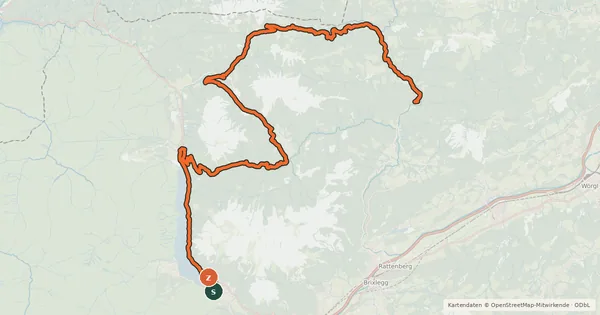 Kartenübersicht der Radroute Bike Trail Tirol Etappe 08