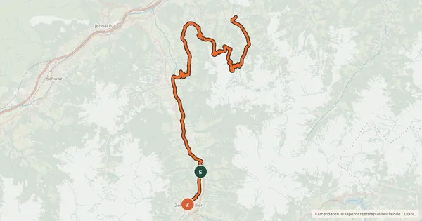 Kartenübersicht der Radroute Bike Trail Tirol Etappe 15