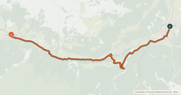 Kartenübersicht der Radroute Bike Trail Tirol Etappe 18