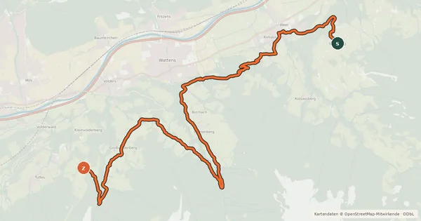 Kartenübersicht der Radroute Bike Trail Tirol Etappe 20