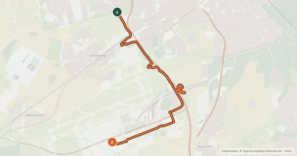 Kartenübersicht der Radroute BIKE2BER