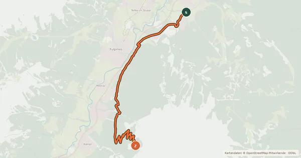 Kartenübersicht der Radroute Bikeklettern Wildeben
