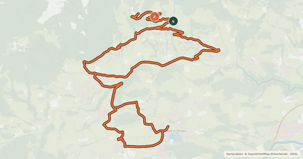 Kartenübersicht der Radroute Bikersfun Bikestrecke "Wenger Wasserfall - Distelkopfalm"