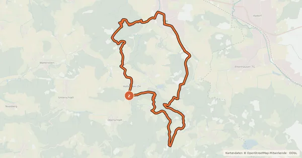 Kartenübersicht der Radroute Biketrail Elgg