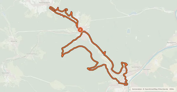 Kartenübersicht der Radroute Bikewald Route 22 – Partenstein