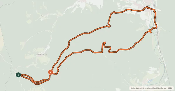 Kartenübersicht der Radroute Bikewald Route 34