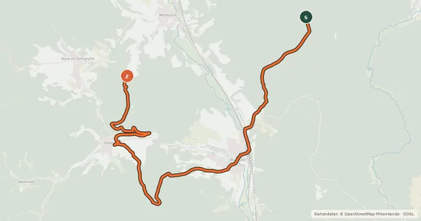 Kartenübersicht der Radroute Bikewald Route 37 – Mittelsinn