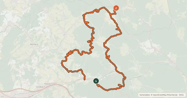 Kartenübersicht der Radroute Bikewald Route B Aschaffenburg Nord