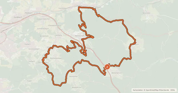Kartenübersicht der Radroute Bikewald Route C Aschaffenburg Mitte