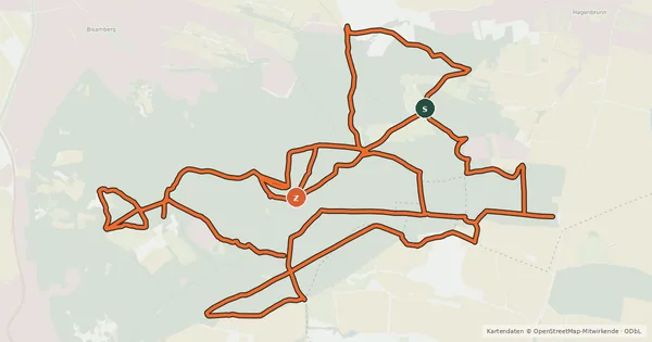 Kartenübersicht der Radroute Bisambergrund