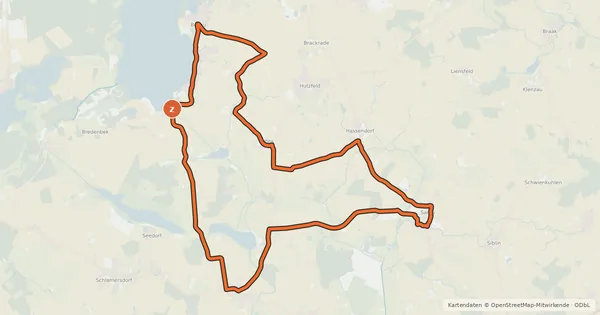 Kartenübersicht der Radroute Bischofstour