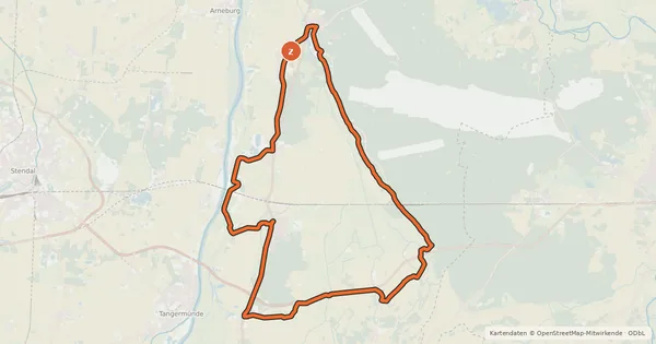 Kartenübersicht der Radroute Bismarck-Tour