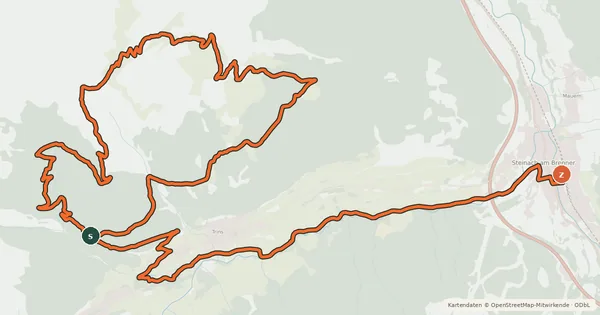 Kartenübersicht der Radroute Blaser Rundtour