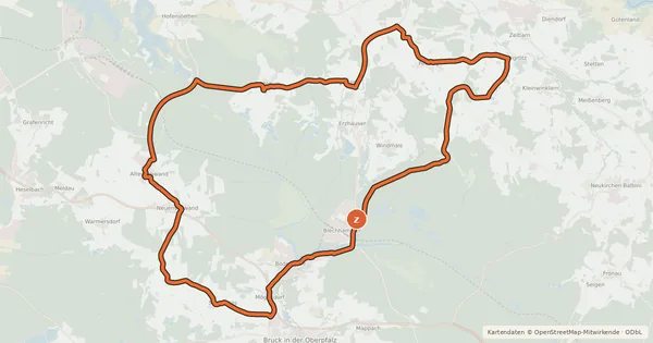 Kartenübersicht der Radroute BO2 (Rennradstrecke)