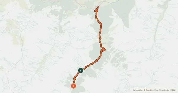 Kartenübersicht der Radroute Bodenalpe