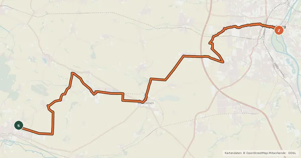 Kartenübersicht der Radroute Börde-Radweg