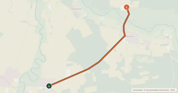 Kartenübersicht der Radroute Bokelberge (56) - Meinersen Nord (51)