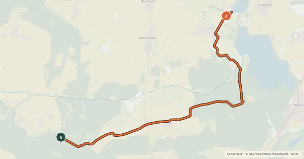 Kartenübersicht der Radroute Borgwallsee-Tour