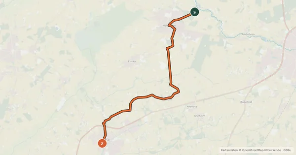 Kartenübersicht der Radroute Boxenstopp-Route Verbindungsroute