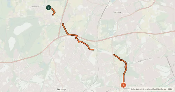 Kartenübersicht der Radroute Boye-Weg