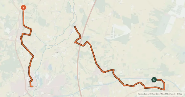 Kartenübersicht der Radroute BR3 - Landschaft und Geschichte Bramsche
