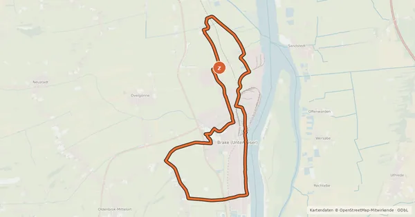 Kartenübersicht der Radroute Brake Nordtour