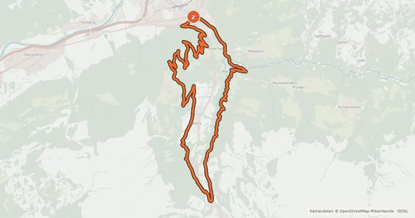 Kartenübersicht der Radroute Brambrüesch-Tour