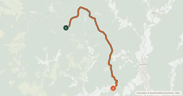 Kartenübersicht der Radroute Brandenkopf-Hausach MTB