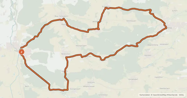 Kartenübersicht der Radroute Braukunst und Baukunst