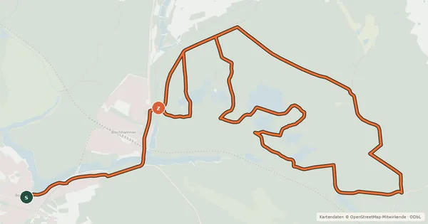 Kartenübersicht der Radroute BRC 5 Öko-Strecke