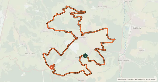 Kartenübersicht der Radroute Brombachtal 1