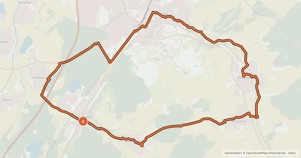 Kartenübersicht der Radroute Bruchsaler-Ringroute