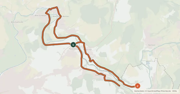 Kartenübersicht der Radroute Brücken-Tour