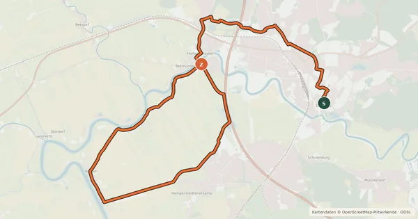 Kartenübersicht der Radroute Brücken-Tour
